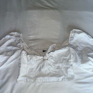 White Puff Sleeve Women's Top